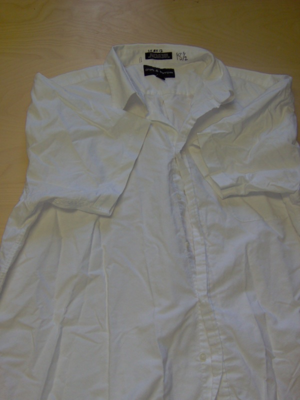 white short sleeve shirt-Mn SS Sht 8805-Neck-18.5