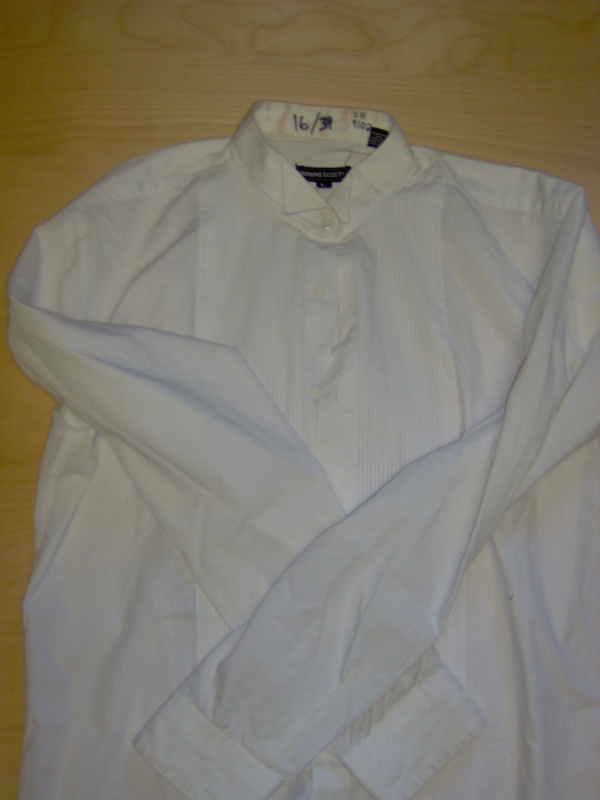 White Tuxedo Shirt-Mn Tx Sht 8441-Neck 16.5
