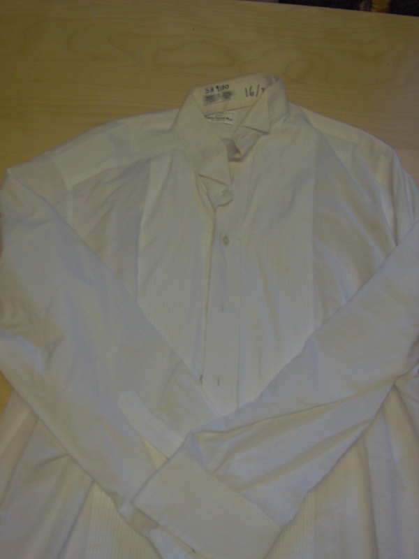 White Tuxedo Shirt-Mn Tx Sht 8442-Neck 16.5