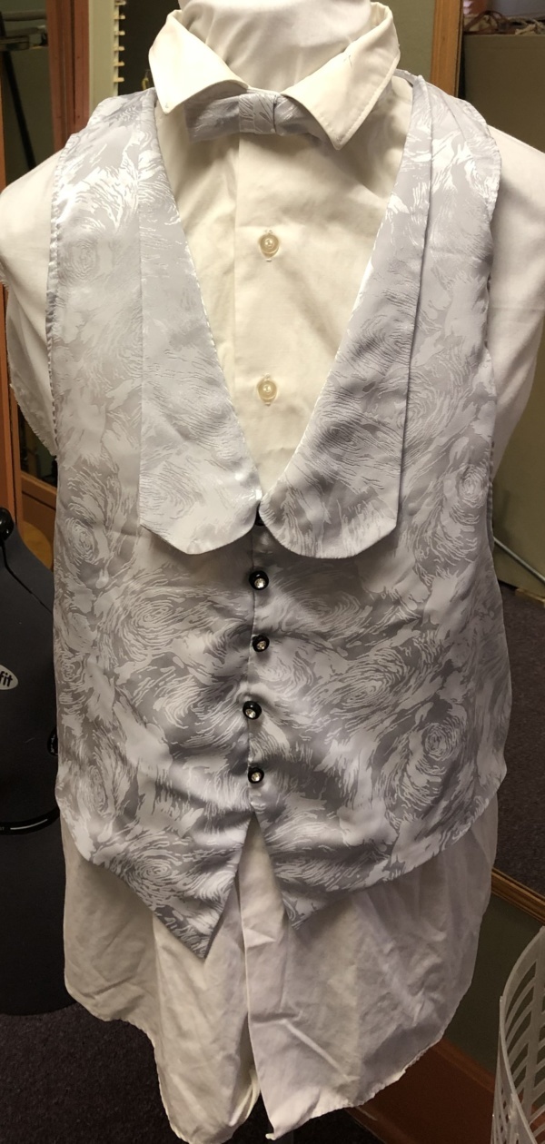 White and Silver False Shirt Collar-SHT CLR 8013