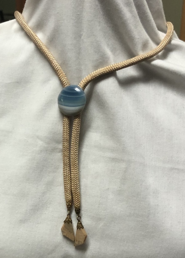 Cream and blue String Ties-STR TI 8000-Length 32