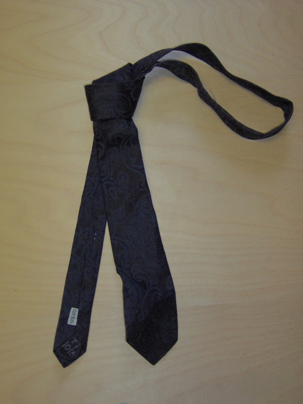 Black and dark blue Necktie-TI 1016- paisley print