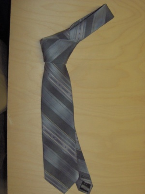 Grey and silver Necktie-TI 2014- diagonal stripe