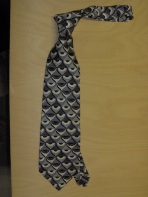 Grey and silver and white Necktie-TI 2021- geometrical  horizontal pattern