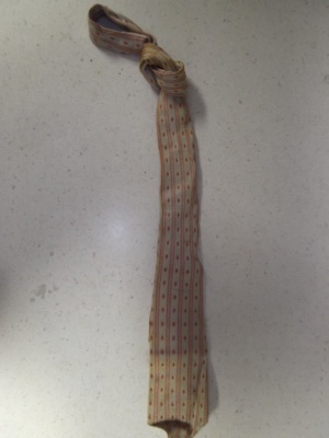 Grey and red Necktie-TI 2023- Patterned striped tie.
