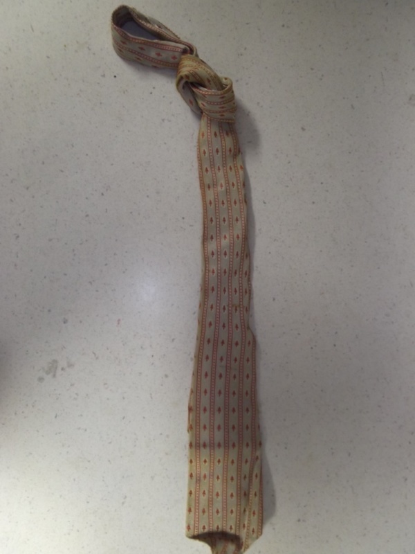 Grey and red Necktie-TI 2023- Patterned striped tie.