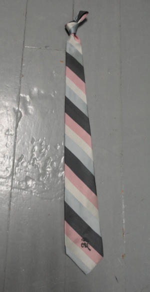 Grey and cream and pink Necktie-TI 2027- stripes