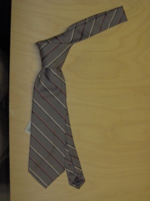 Grey an red and white and black Necktie-TI 2028- diagonal stripe