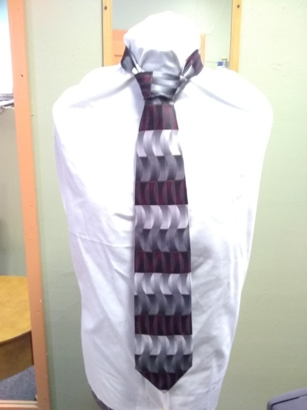 Grey and black Necktie-TI 2045- curved lines and gradient horizontal stripes