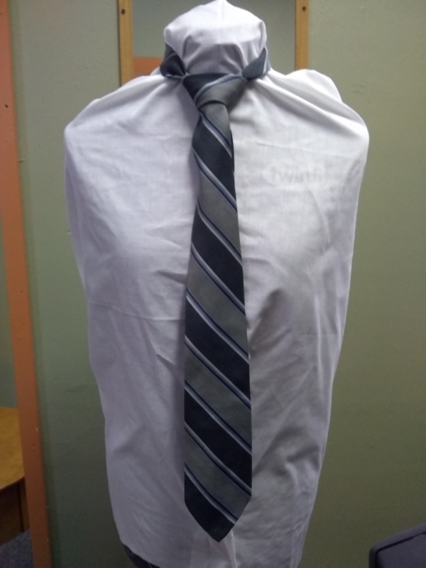 Grey and blue Necktie-TI 2048- Diagonal stripes