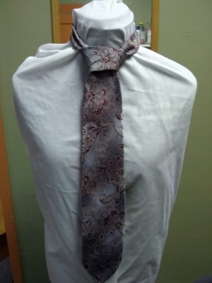 Grey and red Necktie-TI 2050- Paisley