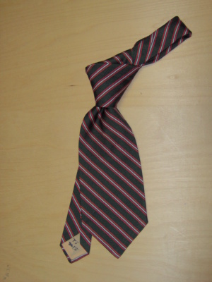 Green and red and white Necktie-TI 3015- striped