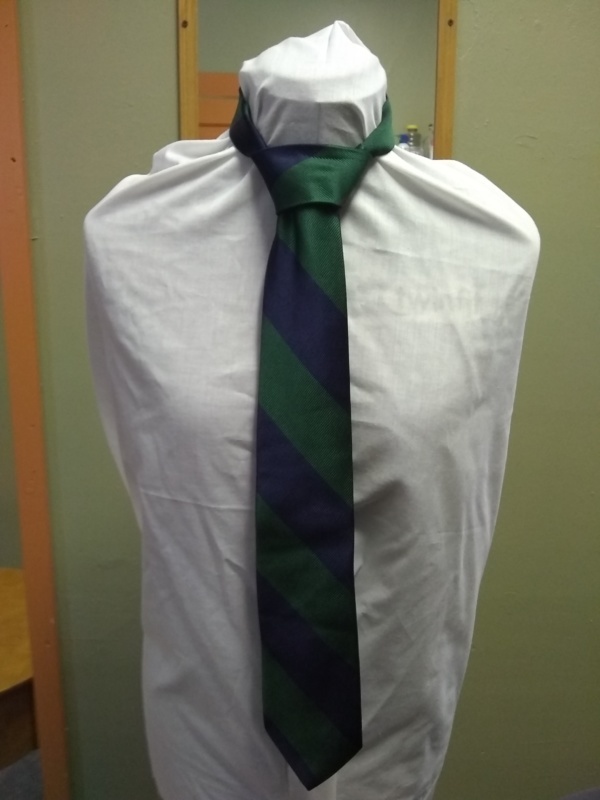 Green and navy Necktie-TI 3049- Large diagonal stripes
