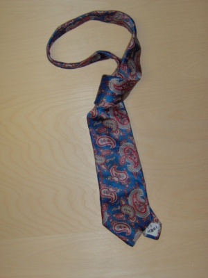 Blue and red and tan Necktie-TI 4201- paisely print