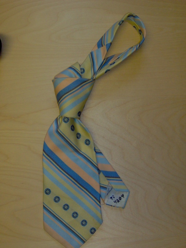Blue and yellow and black Necktie-TI 4204- diagonal stripe