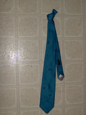 Blue and yellow and white Necktie-TI 4219- solid with small flower circle design