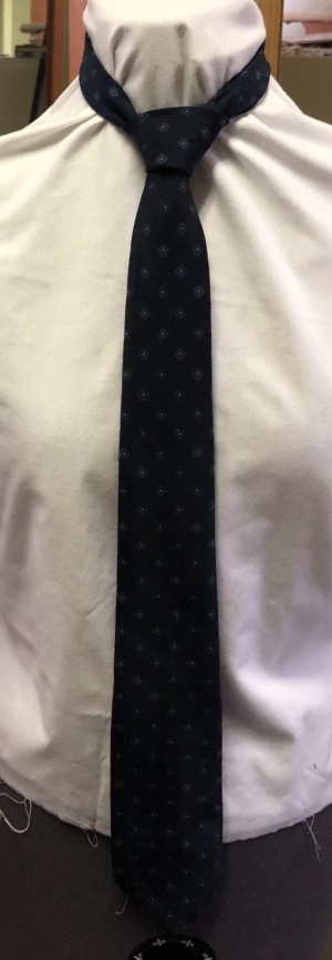 Navy and white Necktie-TI 4233- Solid with dots