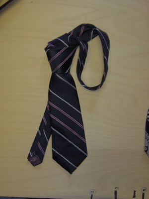 Blue and white and red and silver Necktie-TI 4297- stripe diagonal