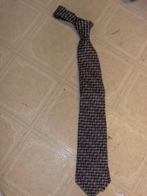 Blue and green Necktie-TI 4319- "Erin Go Braugh" and shamrock design