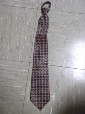 blue and red and gold Necktie-TI 4327- Circular patterns zipper tie (Zipper: 29 inches; Tie: 22 inches)