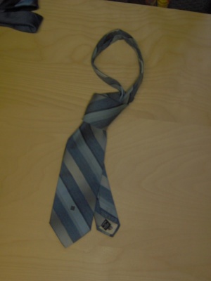 Blue and silver and navy Necktie-TI 4378- diagonal stripe
