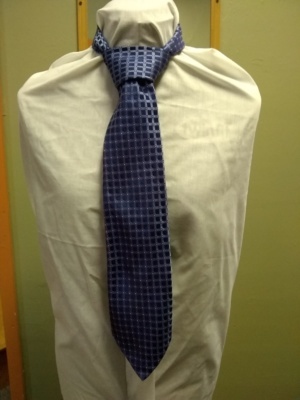 Blue and white Necktie-TI 4386- Small rectangles