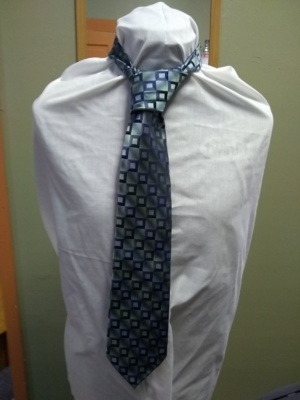 Blue and Green Necktie-TI 4394- Squares and stripes