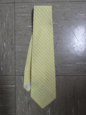 Yellow and white Necktie-TI 5008- checkered pattern
