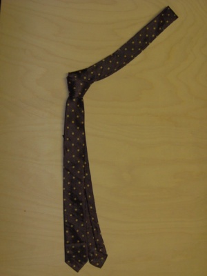 Dark brown and yellow Necktie-TI 6006- polka dots