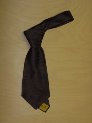 Dark brown Necktie-TI 6010- tone on tone pattern