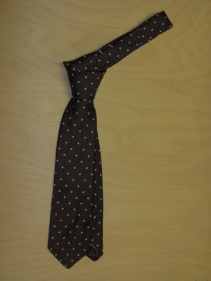 Dark brown and cream Necktie-TI 6018- polka dots