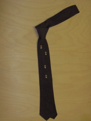 Dark brown and cream and gold Necktie-TI 6023- squares pattern