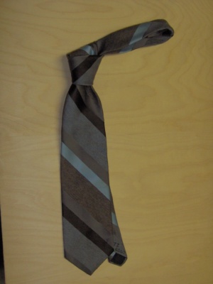 Dark brown and blue and gray Necktie-TI 6200- striped