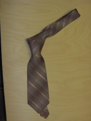 Brown and navy Necktie-TI 6203- patterned stripe