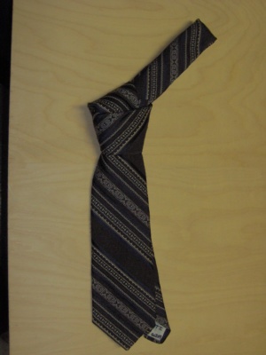 Brown and navy and tie Necktie-TI 6209- patterned stripe