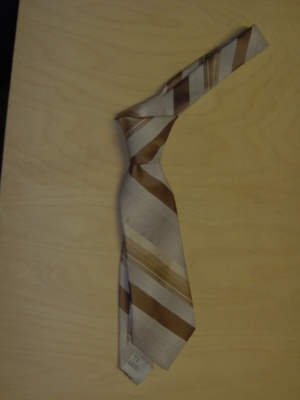 Brown and cream and tan Necktie-TI 6210- striped