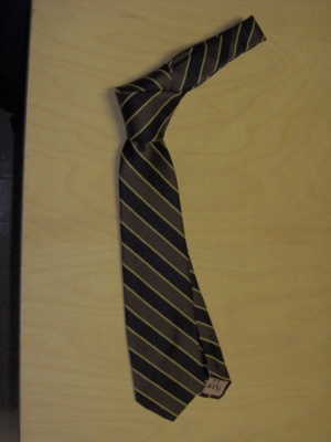 Dark brown and navy and yellow Necktie-TI 6231- striped