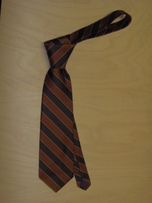 Brown and white Necktie-TI 6239- striped