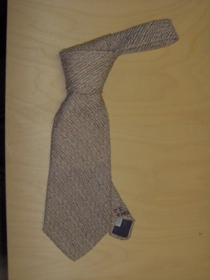 Tan and brown Necktie-TI 6242- woven stripe