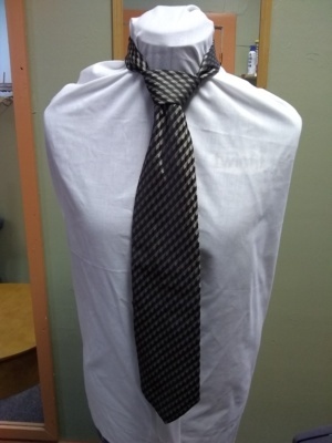Brown  and tan Necktie-TI 6256- Striped diamond pattern