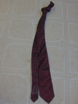 burgandy, white, black Necktie-TI 7010- solid with tonal squares and small dots