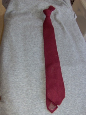 burgandy Necktie-TI 7029- solid woven; wool