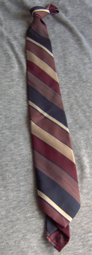 Burgandy, blue, cream, and white Necktie-TI 7043- Diagonal Stripe