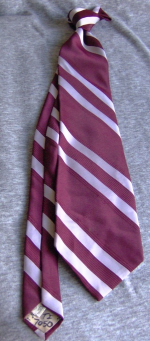 Burgundy and white Necktie-TI 7050- Diagonal Stripe