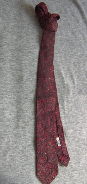 Red and black Necktie-TI 7055- paisley print