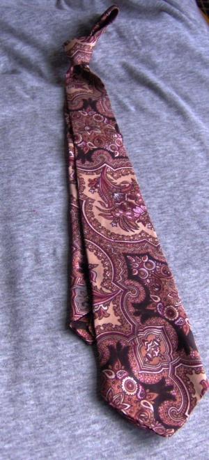 Dark red and brown Necktie-TI 7065- Paisley