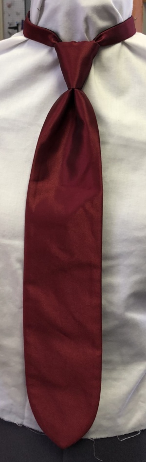 Red Necktie-TI 7099- Solid (Tie: 19; Neck: Adjustable); curved end