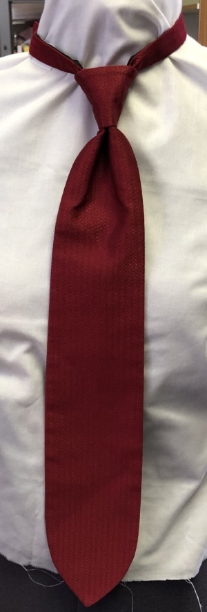 Red Necktie-TI 7106- Solid (Tie: 19; Neck: Adjustable); curved end