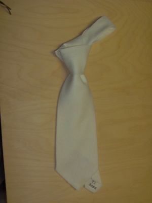 White Necktie-TI 8003- Plain cotton blend tie