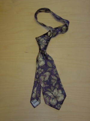 Purple and blue and tan Necktie-TI 9006- watercolor flowers